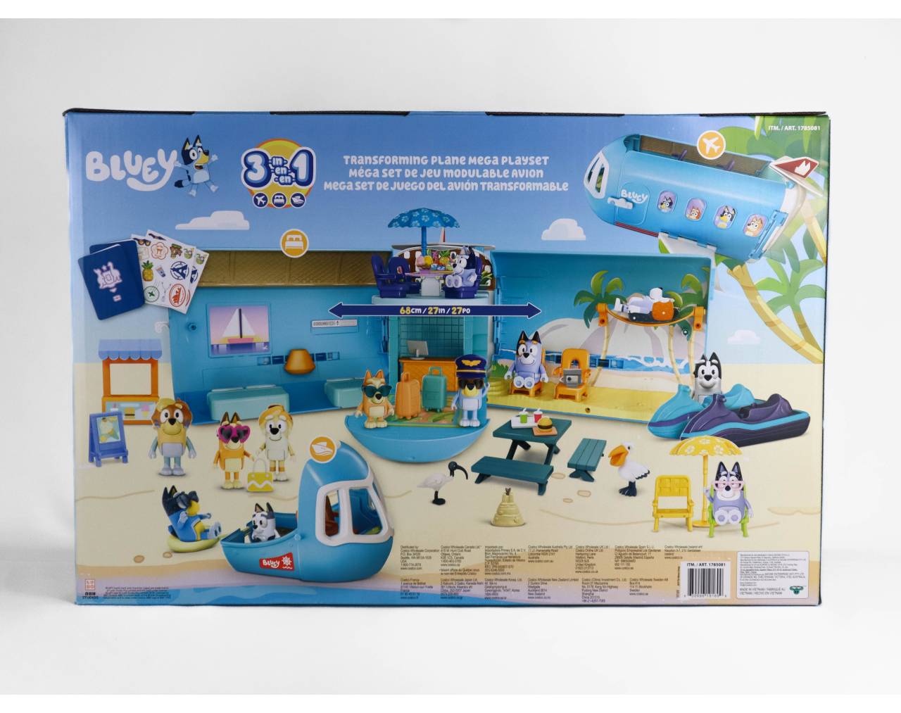 MEGA SET JUEGO BLUEY AVION 3 EN 1/ 12 FIGURAS/ 30 ACCESORIOS