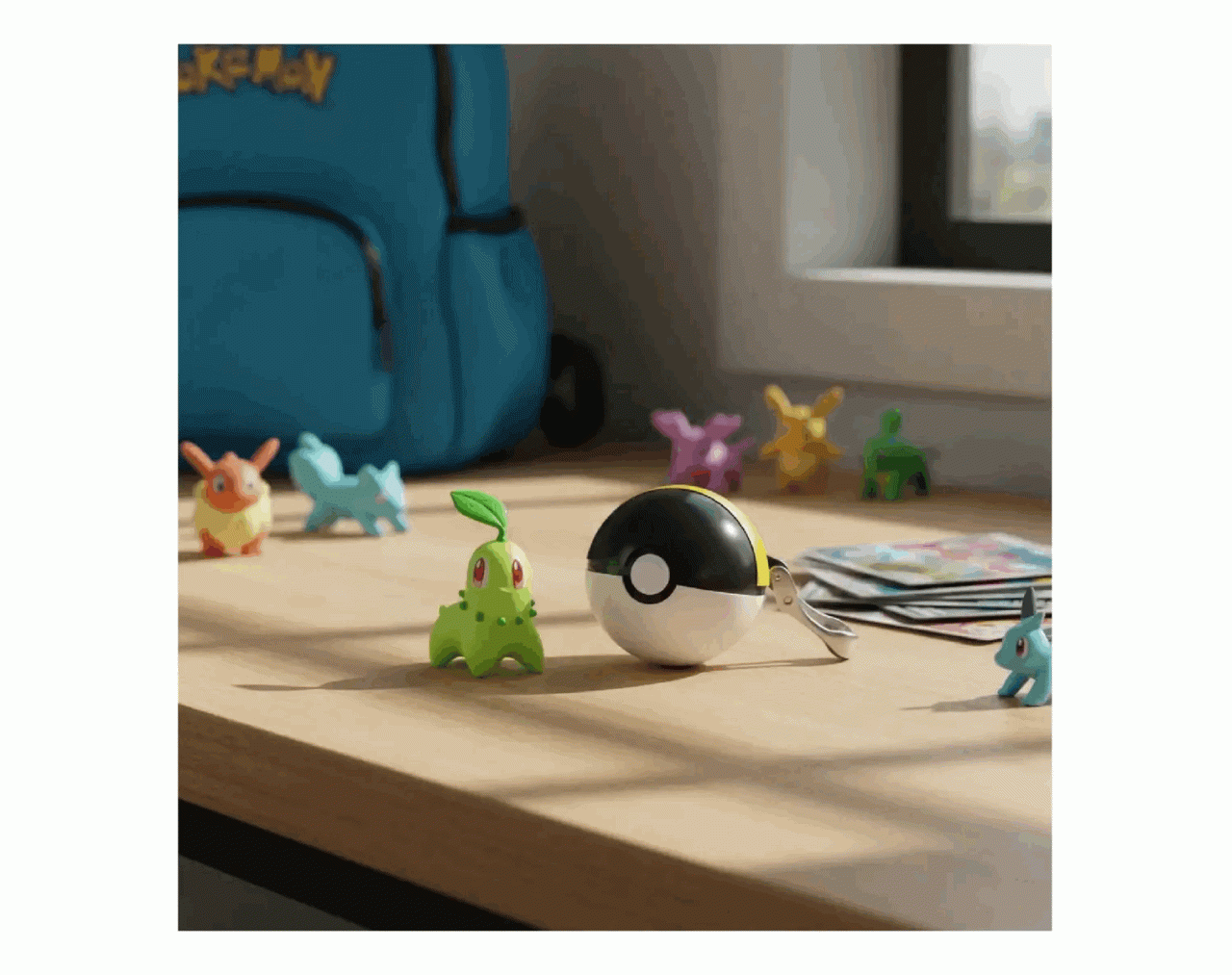 Figura Jazwares- Clip N Go Chikorita Pokémon Ultra Ball
